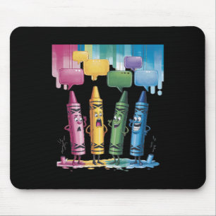 Tapis De Souris Crayon Humeur Crayons de couleur Mignons Vendredi