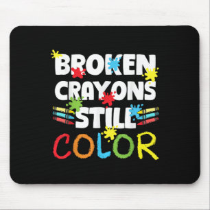 Tapis De Souris Crayons cassés Couleur encore Sensibilisation à la