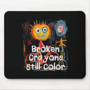 Tapis De Souris Crayons cassés Couleur encore Sensibilisation à la