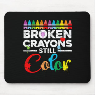 Tapis De Souris Crayons cassés Couleur encore Sensibilisation à la