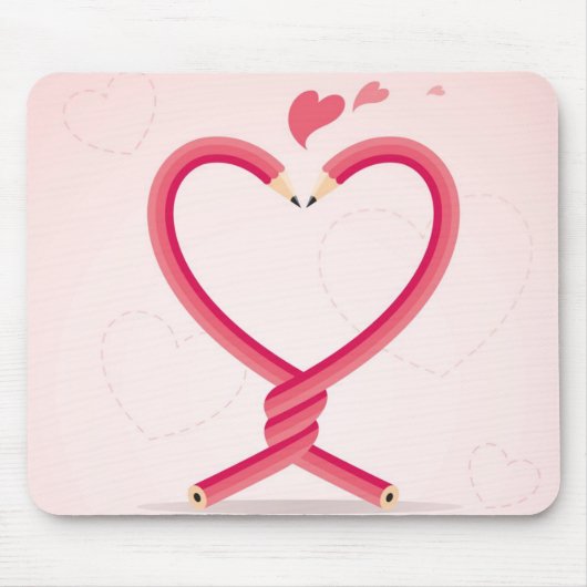 Tapis De Souris Crayons dans l'amour (Devant)