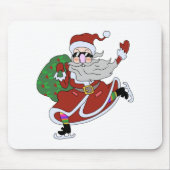 Tapis De Souris Crazy cartoon Santa Claus ice skating (Devant)