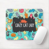 Tapis De Souris Crazy Cat Lady Cute et Playay Cat Motif (Avec souris)