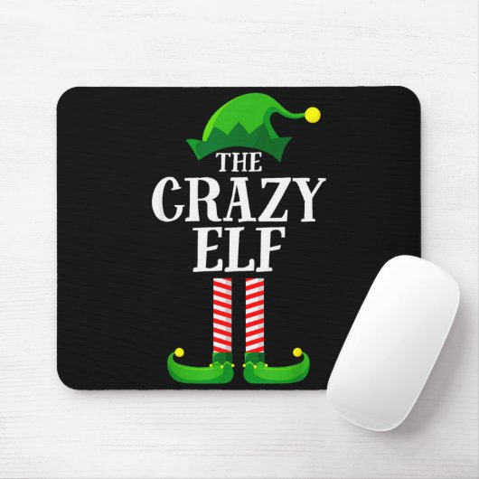 Tapis De Souris Crazy Elf Matching Family Group Christmas Party Py (Avec souris)