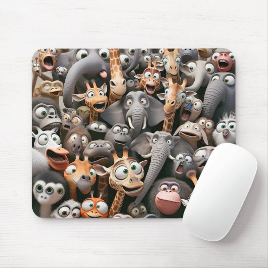 Tapis De Souris Crazy Wildlife Group (Avec souris)