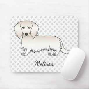 Tapis De Souris Cream Long Cheveux Dachshund mignon dessin animé C