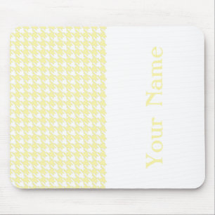 Tapis De Souris Cream Modern Houndstooth avec nom