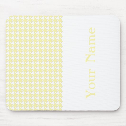 Tapis De Souris Cream Modern Houndstooth avec nom (Devant)