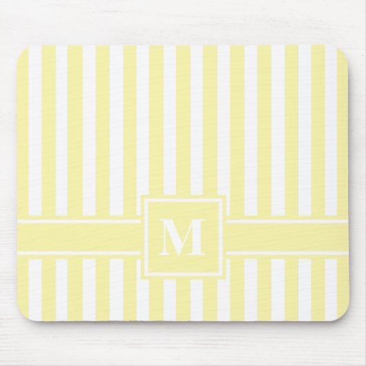 Tapis De Souris Cream Modern Stripe with monogram (Devant)