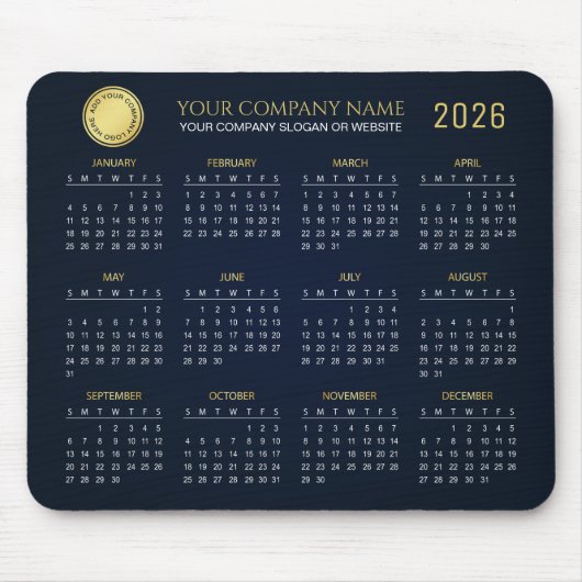 Tapis De Souris Create Your Own 2026 Company Calendar |  (Devant)