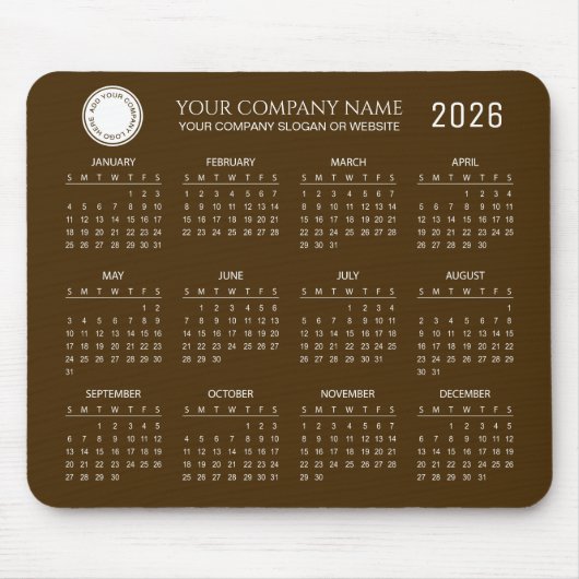 Tapis De Souris Create Your Own 2026 Company Calendar |  (Devant)