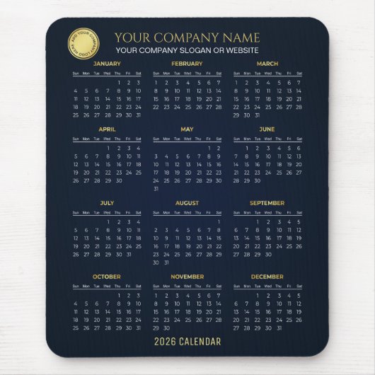 Tapis De Souris Create Your Own 2026 Company Calendar | Mousepad (Devant)
