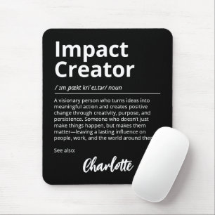Tapis De Souris Créateur d'impact Définition Inspirante Noir