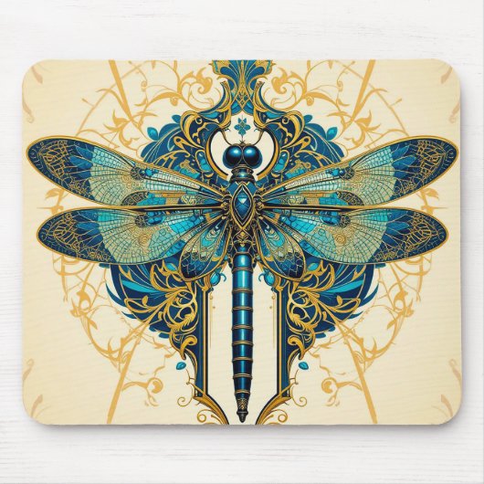 Tapis De Souris Création artistique d'une libellule complexe (Devant)