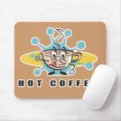 Tapis De Souris création rétro de café chaud (Avec souris)