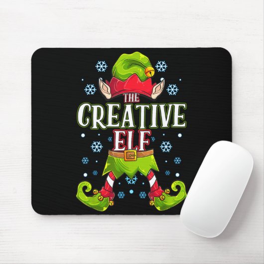Tapis De Souris Creative Elf Matching Family Group Christmas Party (Avec souris)