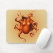 Tapis De Souris Créature du monstre de la mer d'Octopus Cephalapod (Avec souris)