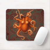 Tapis De Souris Créature du monstre de la mer d'Octopus Cephalapod (Avec souris)