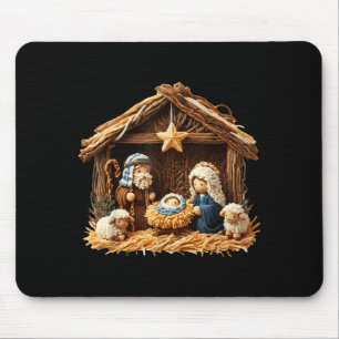 Tapis De Souris Crèche Décor Yarn Fausses Crochet Jésus Noël R