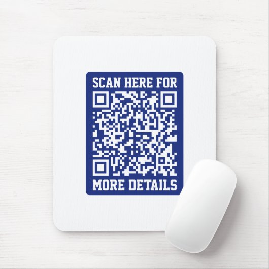 Tapis De Souris Créer un code QR analysable | Bleu marine (modifia (Avec souris)