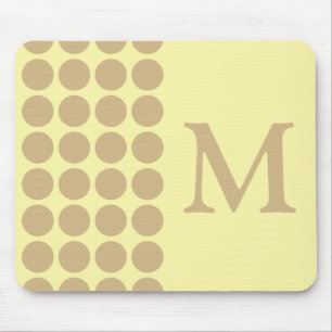 Tapis De Souris Crème bronzée neutre avec points et monogramme