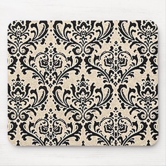 Tapis De Souris Crème Damask 2 ~ Mousepad (Devant)