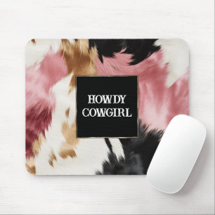 Tapis De Souris Crème d'or rose noir vachette