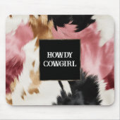 Tapis De Souris Crème d'or rose noir vachette (Devant)