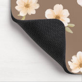 Tapis De Souris Crème Florale Rouge Brun (Coin)