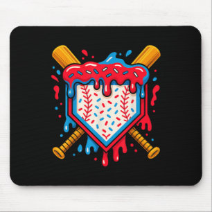 Tapis De Souris Crème Glacée Américaine Baseball Drip Pour Garçons