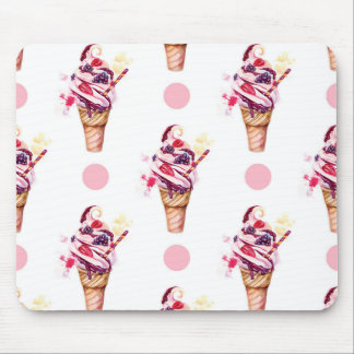 Tapis De Souris Crème glacée avec la fraise et la mûre