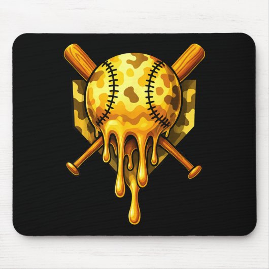 Tapis De Souris Crème glacée Baseball Drip Design Camo Cool (Devant)