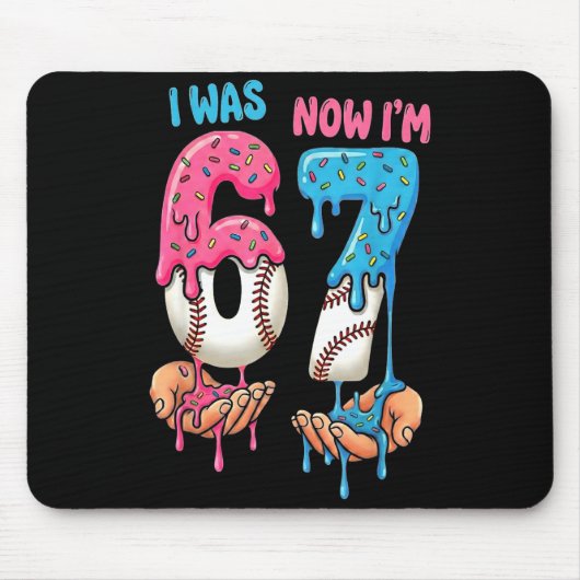 Tapis De Souris Crème glacée de baseball j'avais 6 ans maintenant  (Devant)