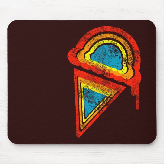 Tapis De Souris crème glacée rétro rainbowz (Devant)