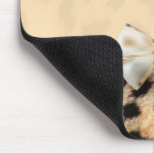 Tapis De Souris Crème Leopard Cheetah Imprimer Bow Souris (Coin)
