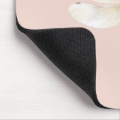Tapis De Souris Crème Rose Blush Blanche Libellule (Coin)