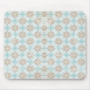 Tapis De Souris Crème rouille Tan Bleu Mousepad