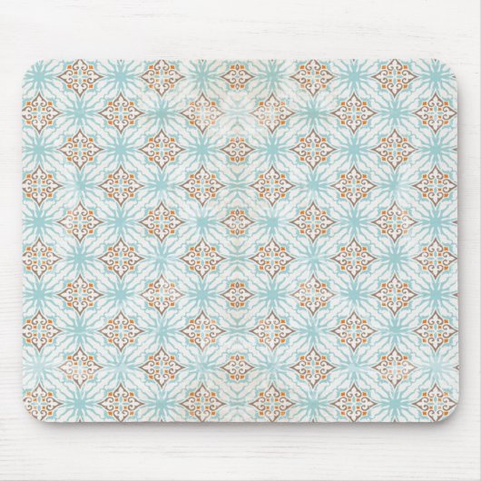 Tapis De Souris Crème rouille Tan Bleu Mousepad (Devant)