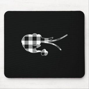 Tapis De Souris Crevettes Plaid Buffalo Noir Et Blanc Joyeux Noël