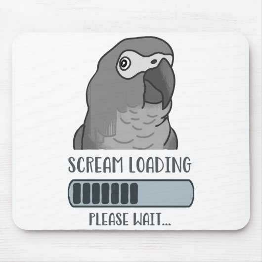 Tapis De Souris Cri Chargement du gris africain (Devant)