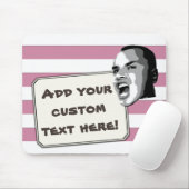 Tapis De Souris Cri fait sur commande des textes sur les rayures (Avec souris)