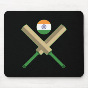 Tapis De Souris Cricket T Cricket Ll Drapeau Indien Inde Cricket