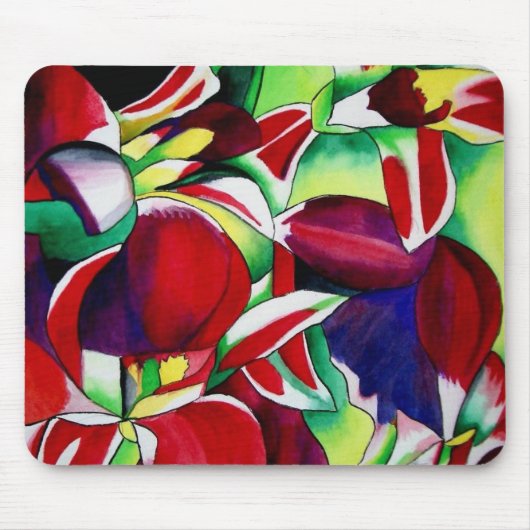 Tapis De Souris Crimson tropical Singapour Orchidées fleuris (Devant)