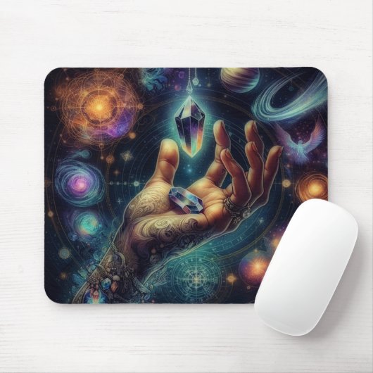 Tapis De Souris Cristal céleste dans la spacy Palm Galaxy (Avec souris)