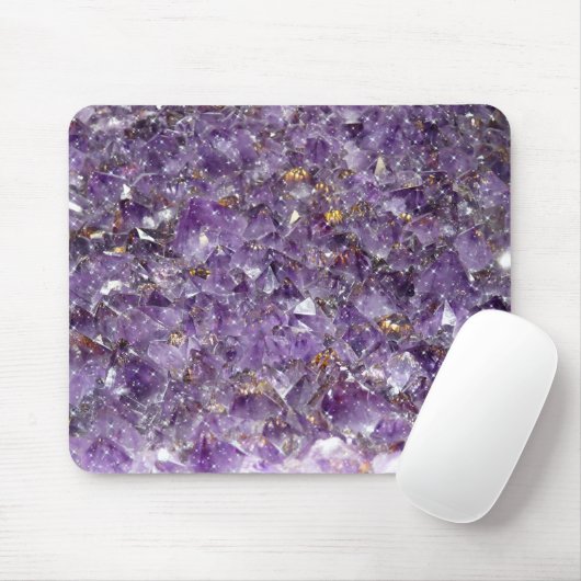 Tapis De Souris Cristal d'Améthyste Étincelant - Géode Violette (Avec souris)