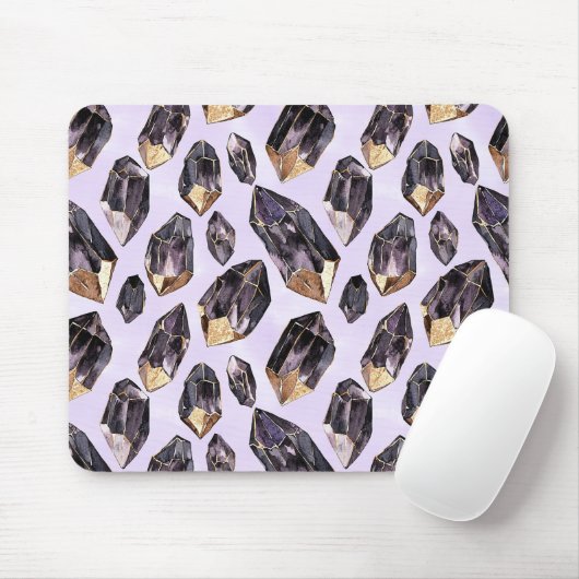 Tapis De Souris Cristaux d'or violet (Avec souris)