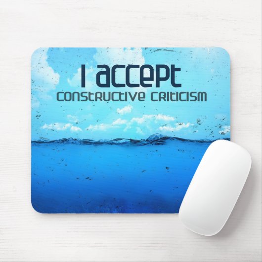 Tapis De Souris "Critique constructive" Motivation Affirmation (Avec souris)