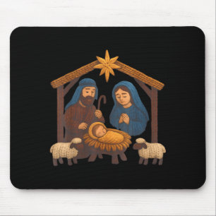 Tapis De Souris Crochet de Noël Jésus Noël Faux Fil Couture