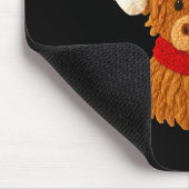 Tapis De Souris Crochet Highland Cow Christmas Winter Girly Kids T (Coin)