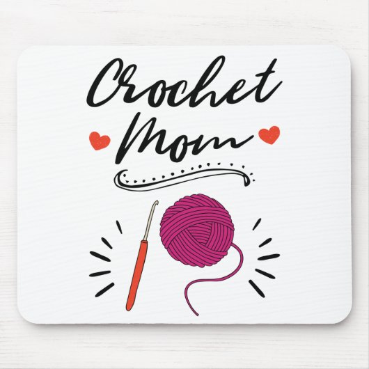 Tapis De Souris Crochet Maman Crochet Crocheter Crocheter Fête des (Devant)